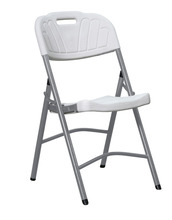 Klappstol i plast grå/hvitt